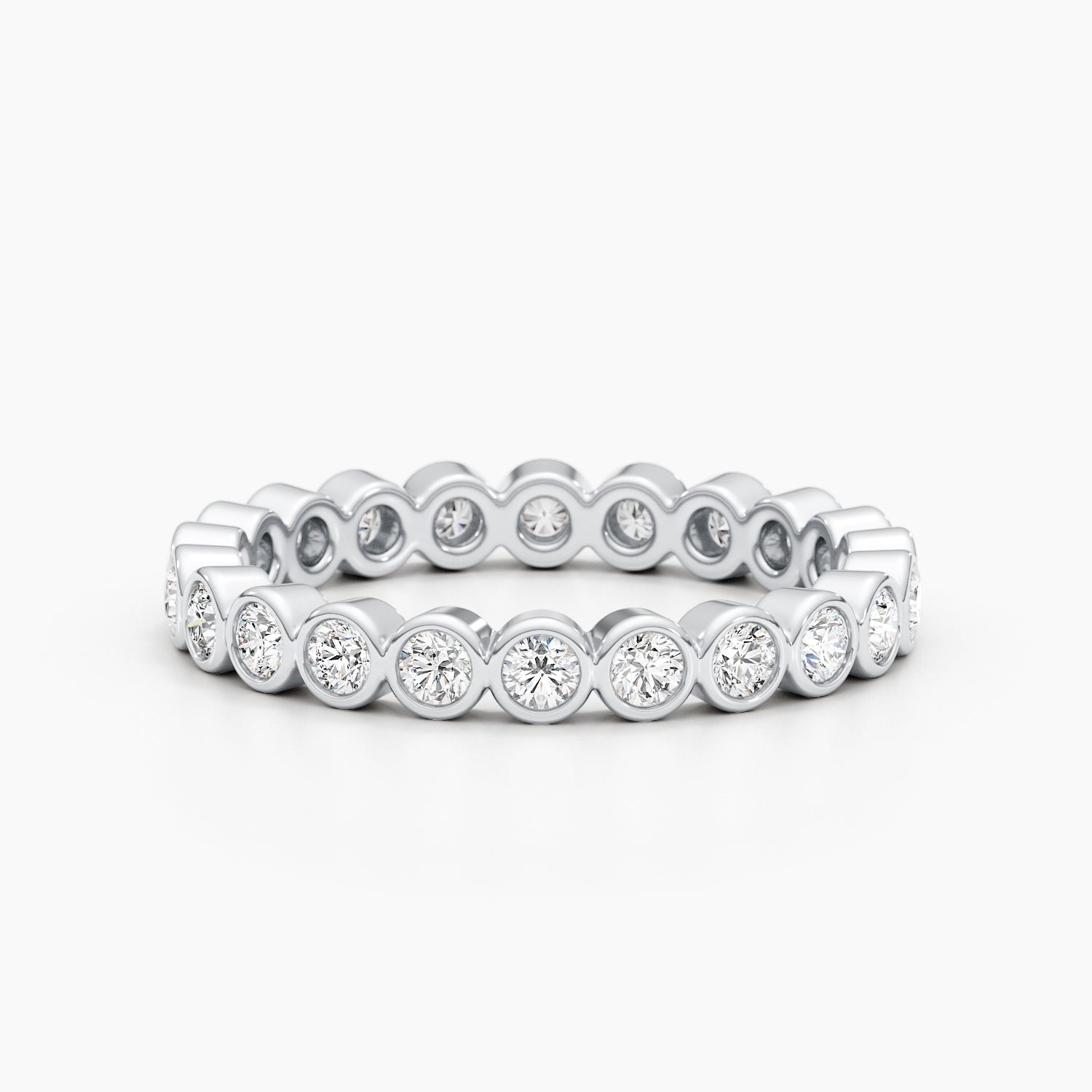 1.65 CT Round Bezel Full Eternity CVD EF/VVS Diamond Wedding Band 3