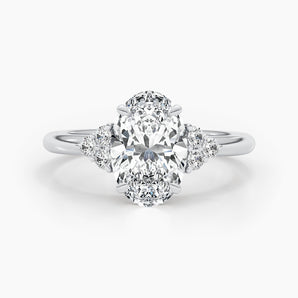 2.42 CT Oval Cut Cluster CVD G/VS Diamond Engagement Ring 1