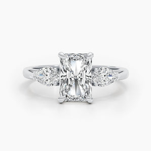 2.24 CT Radiant Three Stone CVD F/VS Diamond Engagement Ring 1