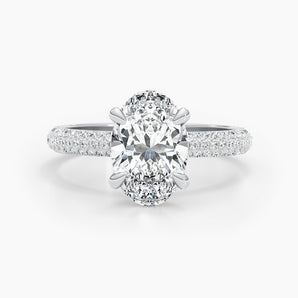 2.81 CT Oval Hidden Halo CVD E/VS Diamond Engagement Ring 1