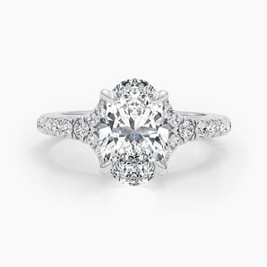 2.63 CT Oval Solitaire Split Shank CVD F/VS Diamond Engagement Ring 1