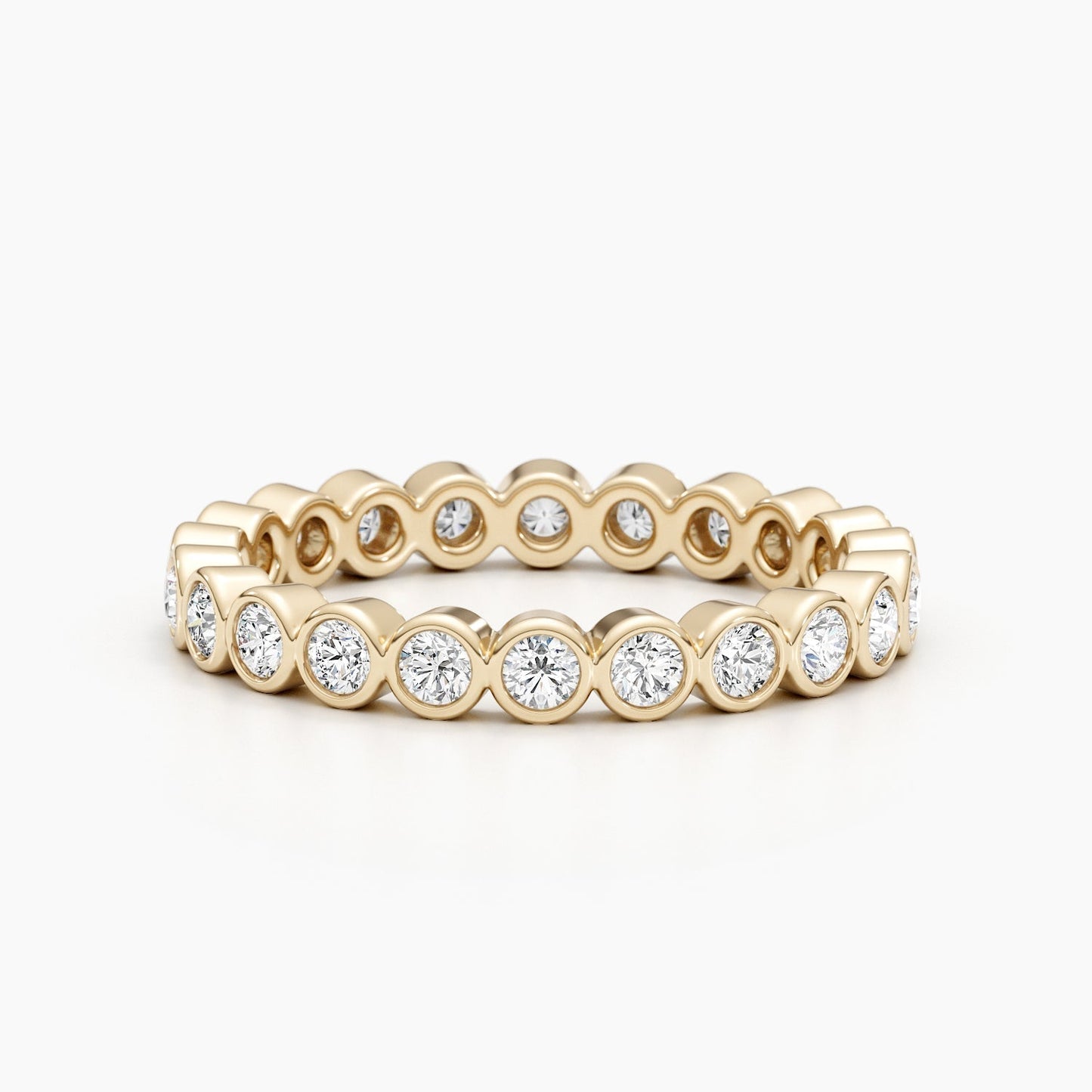 1.65 CT Round Bezel Full Eternity CVD EF/VVS Diamond Wedding Band 4