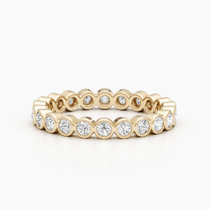 1.65 CT Round Bezel Full Eternity CVD EF/VVS Diamond Wedding Band 4