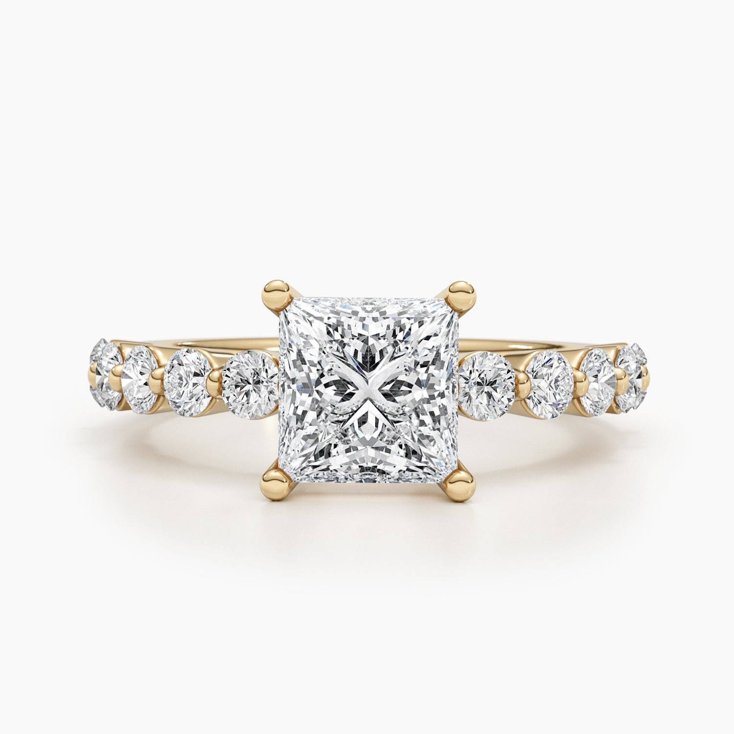 1.5 CT Princess Solitaire CVD F/VS Diamond Engagement Ring 3