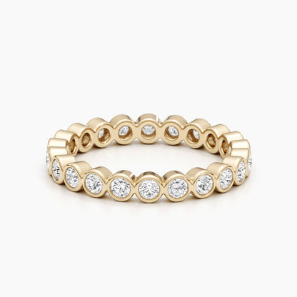1.65 CT Round Bezel Full Eternity CVD EF/VVS Diamond Wedding Band 5