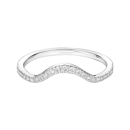 0.179 CT Round Shaped Moissanite Curved Wedding Band 7