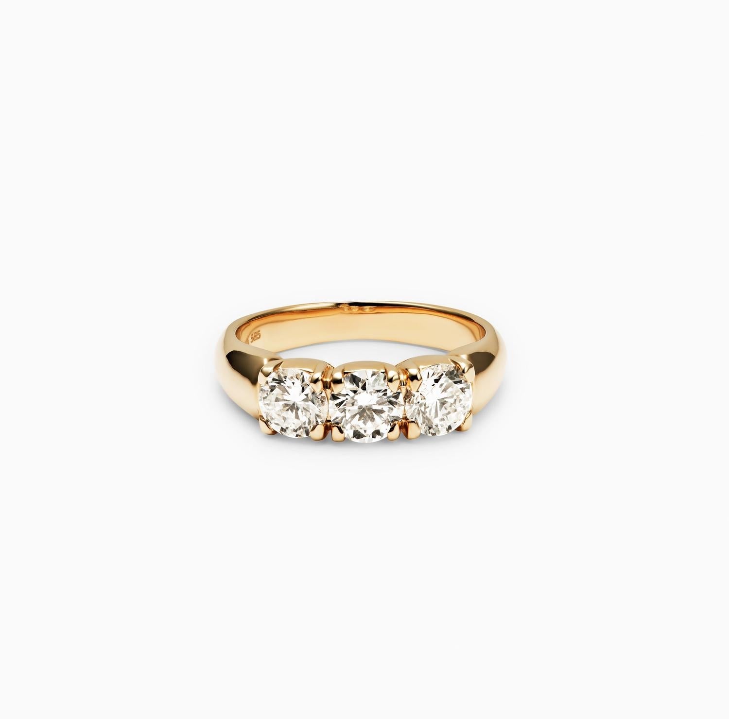 1.50 CT Round Three Stones CVD EF/VS Diamond Wedding Band 12