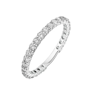 0.78 CT Round Shaped Moissanite Semi Eternity Wedding Band 1