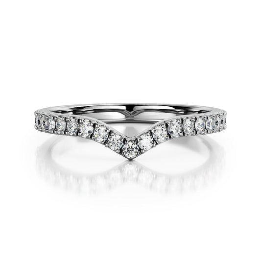 0.21 CT Round Curved EF/VS1 Diamond Engagement Ring 4