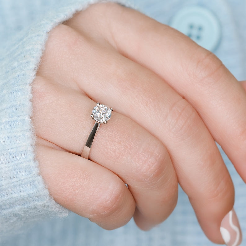 1.0 CT Round Solitaire F/VS1 Diamond Engagement Ring 7