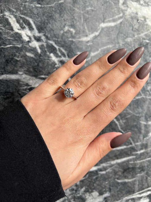 1.50 CT Round Solitaire CVD F/VS2 Diamond Engagement Ring 2