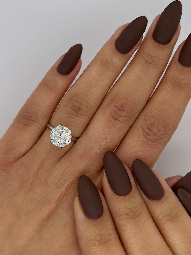 3.0 CT Round Solitaire CVD F/VS2 Diamond Engagement Ring 2