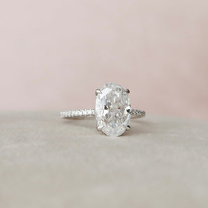 3.5 CT Oval Hidden Halo & Pave Moissanite Engagement Ring 3