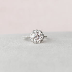 3.0 CT Round Cut Halo Style Moissanite Engagement Ring 2