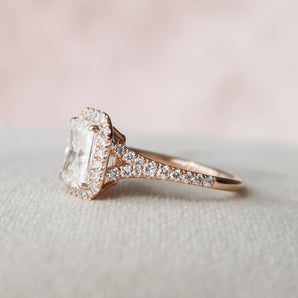 3.50 CT Radiant Halo & Split Shank Moissanite Engagement Ring 3