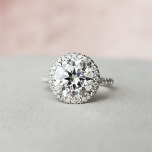 3.5 CT Round Halo Style Moissanite Engagement Ring 8