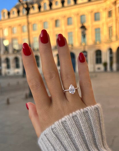 2 CT Pear Solitaire CVD F/VS1 Diamond Engagement Ring 13